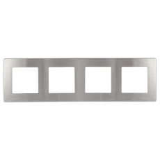 Рамка для розеток и выключателей ЭРА Серия 12 12-5104-03 на 4 поста, Сатин, алюминий | Б0052531 | ЭРА